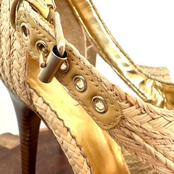 Report Signature Lucie 2 Platform Raffia Heels, Size 8.5, Excellent Condition - Picture 8 of 9